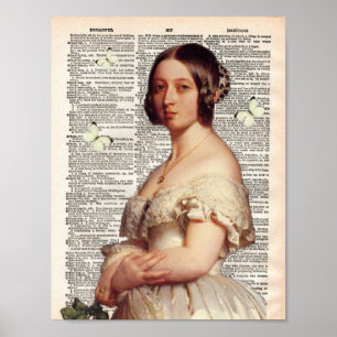 Póster Página de diccionario de vintage y Reina Victoria