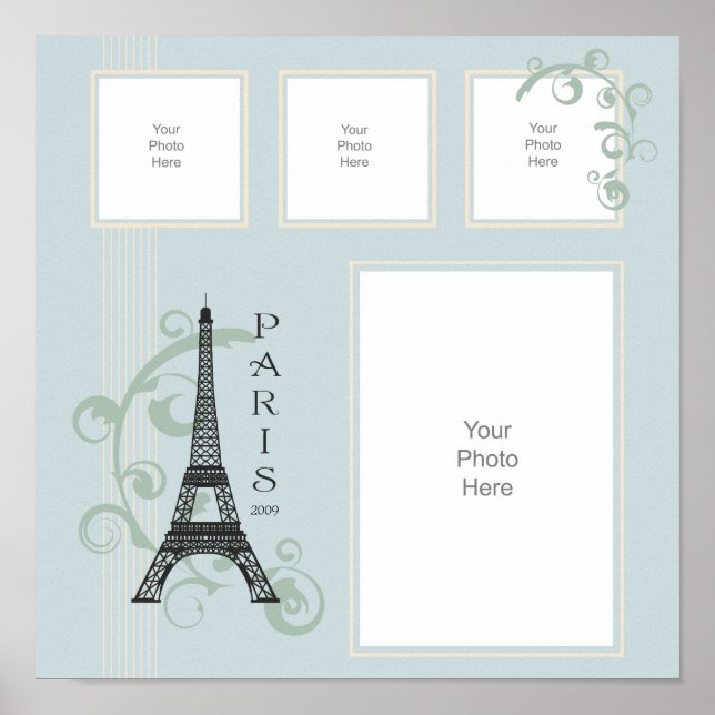 Póster Página de Escrapbook de Vacaciones de París (Frente)