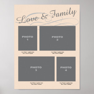 Póster Página de fotos conmemorativas: Amor y familia