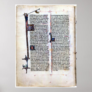 Póster Página de iluminación de Arthurian Romance.