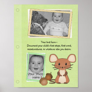 Póster Página de libro de bebés del ratón Woodland