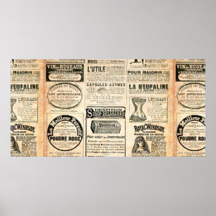 Póster Página de periódico con publicidad - Enfermedad de