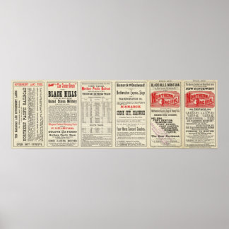 Póster Página de texto de Black Hills, Montana, Alto Misu