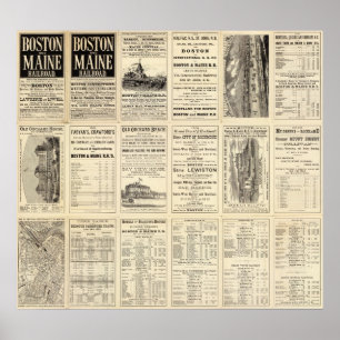 Póster Página de texto de Boston y Maine Railroad