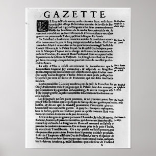 Póster Página de texto de 'La Gazette'