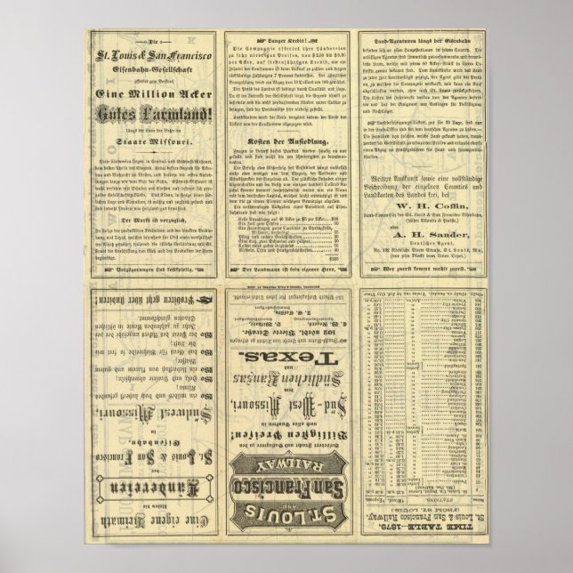 Póster Página de texto de los ferrocarriles de San Luis y (Frente)