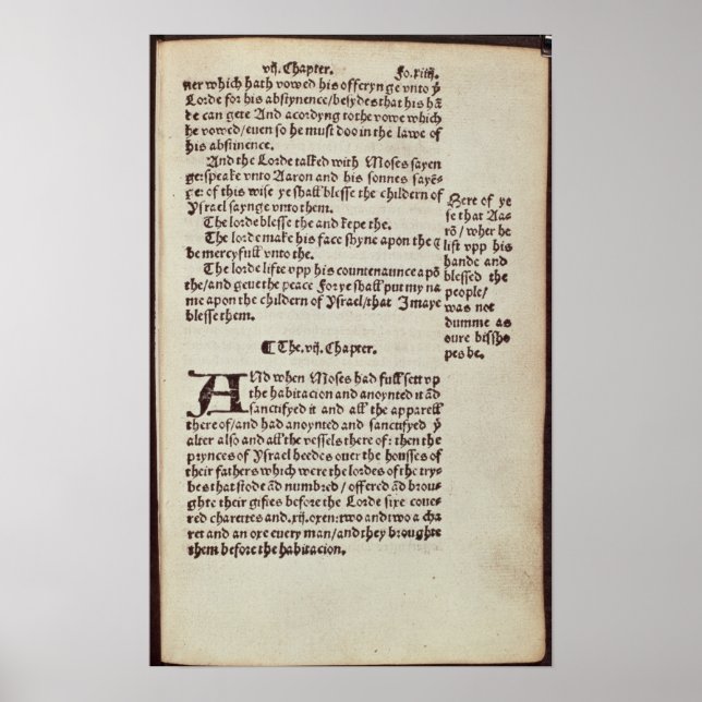 Póster Página de texto del antiguo Testamento (Frente)