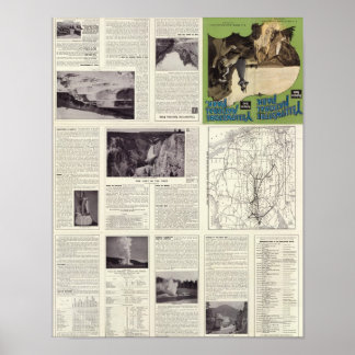 Póster Página de texto del Parque Nacional Yellowstone
