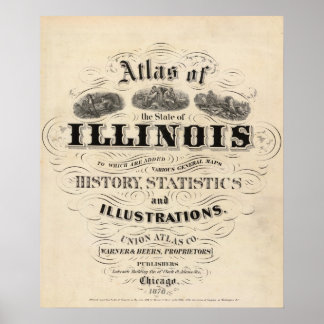 Póster Página de título Atlas del estado de Illinois