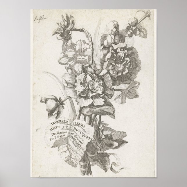 Póster Página de título con un Bouquet Peonies (Frente)
