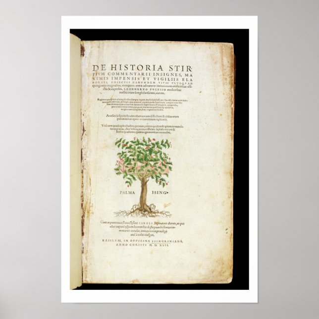 Póster Página de título de 'De Historia Stirpium Commenta (Frente)