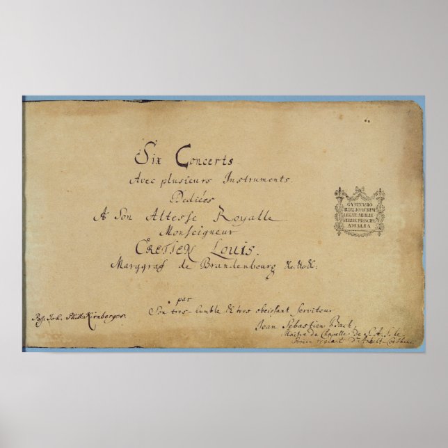 Póster Página de título de los "Conciertos de Brandeburgo (Frente)