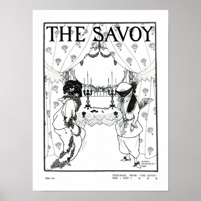Póster Página de título de "The Savoy" Nº 1 y 2, 1896 (il (Frente)