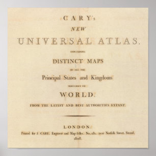 Póster Página de título del nuevo atlas universal