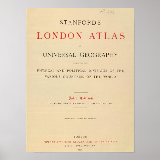 Póster Página de título: El atlas de Londres de Stanford (Frente)