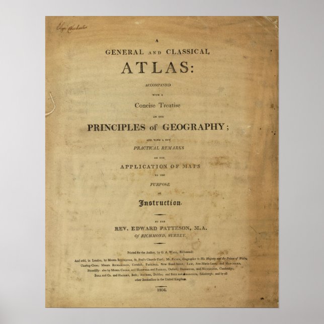 Póster Página de título General y atlas clásicas (Frente)