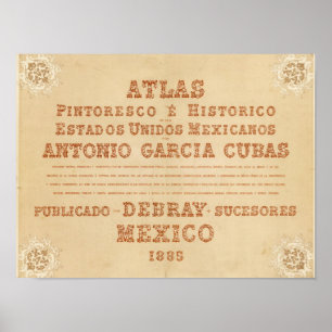 Póster Página de título histórica del mapa