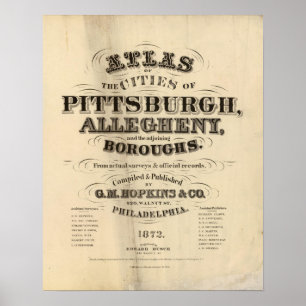 Póster Página de título Pittsburgh, atlas Allegheny