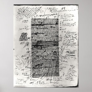 Póster Página de uno de los trabajos de Balzac