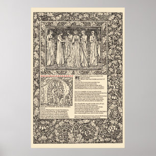 Póster Página de William Morris Kelmscott Press Chaucer