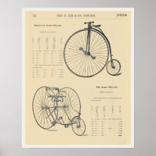 Póster página del catálogo del triciclo de la bicicleta
