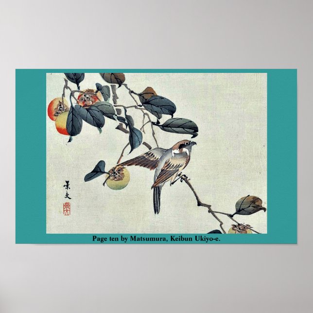 Póster Página diez por Matsumura, Keibun Ukiyo-e. (Frente)