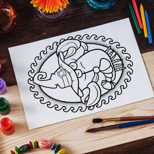 Póster Página divertida de Halloween Escorpión de colores