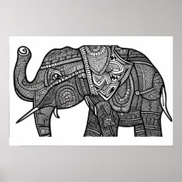 Póster Página Elephant Coloring