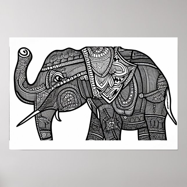Póster Página Elephant Coloring (Frente)