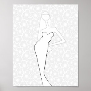 Póster Página para colorear de moda elegante ilustrada