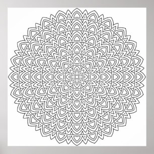 Póster Página para colorear Mandala en capas con Arcos re