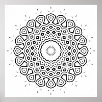 Página para colorear Mandala radiante con anillo d