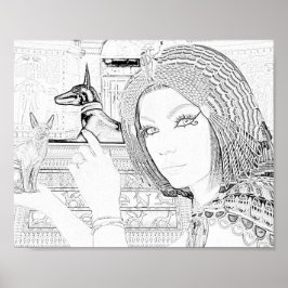 Póster Página Reina con color Mascota