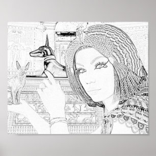 Póster Página Reina con color Mascota