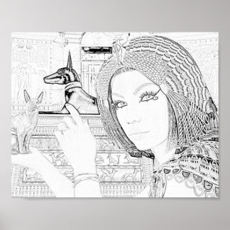 Póster Página Reina con color Mascota