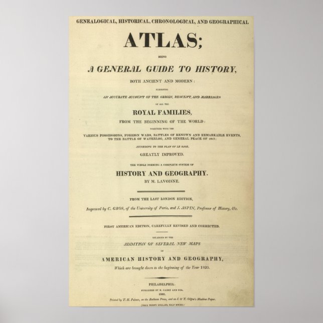Póster Página Título Completa Genealógica, Histórica (Frente)
