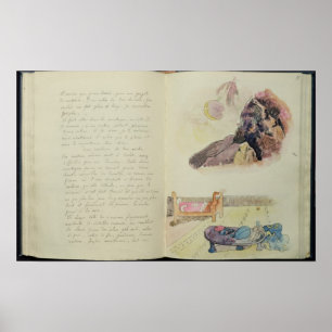 Póster Páginas de Paul Gauguin el de "Noa Noa", 1893-94