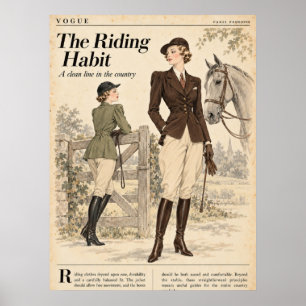 Póster Páginas de revistas de moda vintage, moda retro