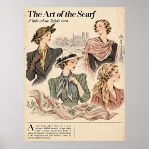 Póster Páginas de revistas de moda vintage, moda retro