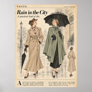 Póster Páginas de revistas de moda vintage, moda retro