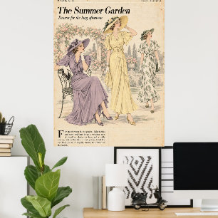 Póster Páginas de revistas de moda vintage, moda retro