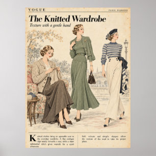 Póster Páginas de revistas de moda vintage, moda retro