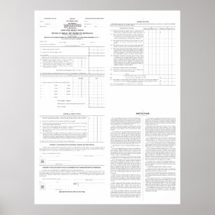 Póster Páginas originales de la forma 1040 del impuesto