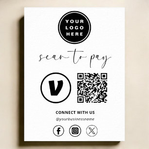 Póster Pago de código QR - Logotipo de escaneo para pagar
