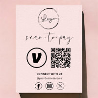 Pago de código QR rosa - Logotipo de análisis para