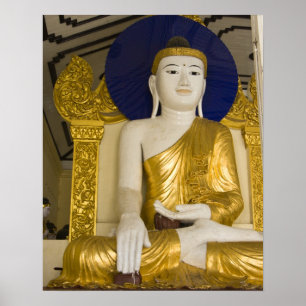 Póster Pagoda de Shwedagon (Paya), gran sitio del templo 