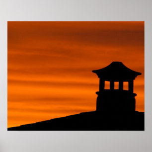 Póster Pagoda en Silueta