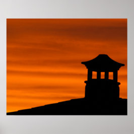 Póster Pagoda Silueteada