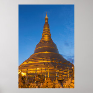 Póster Pagoda Stupa Dorada