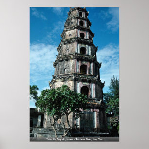 Póster Pagoda Thien Mu, a orillas del río Perfume, Hué, V